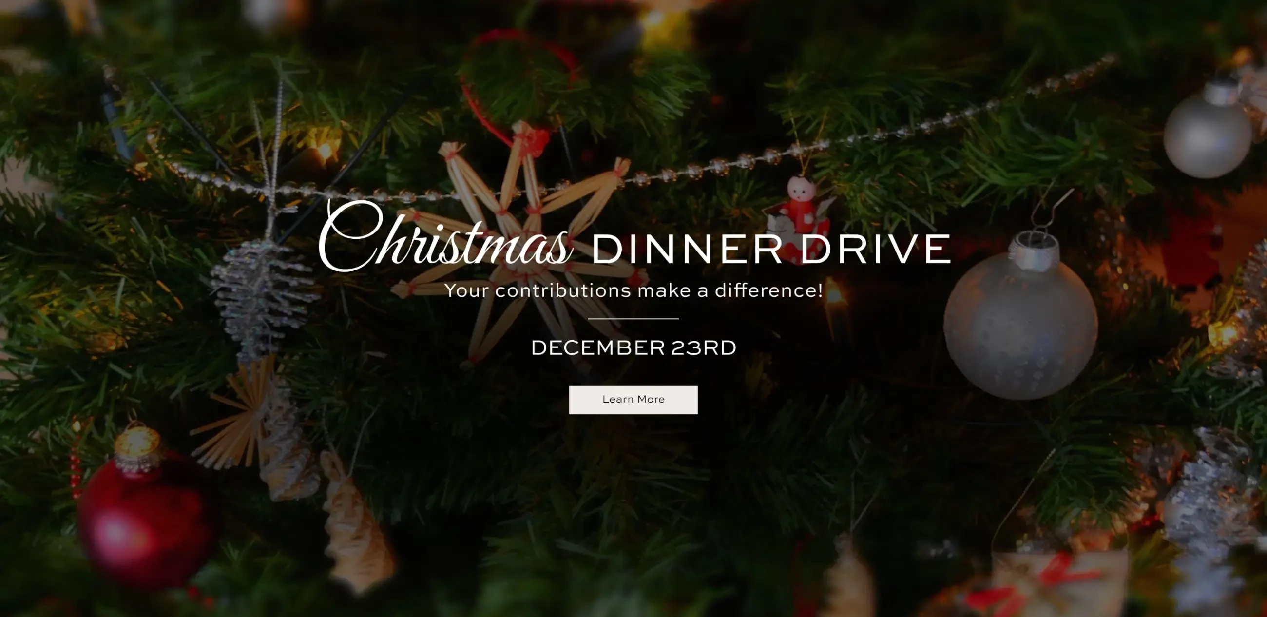 Christmas Dinner Drive Banner for Desktop
