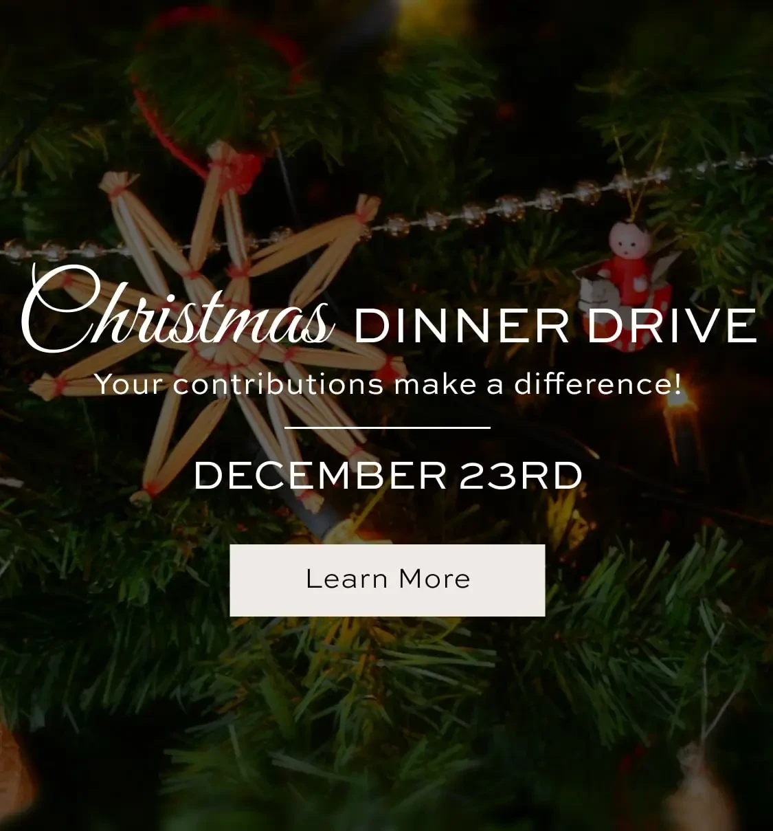 Christmas Dinner Drive Banner for Mobile
